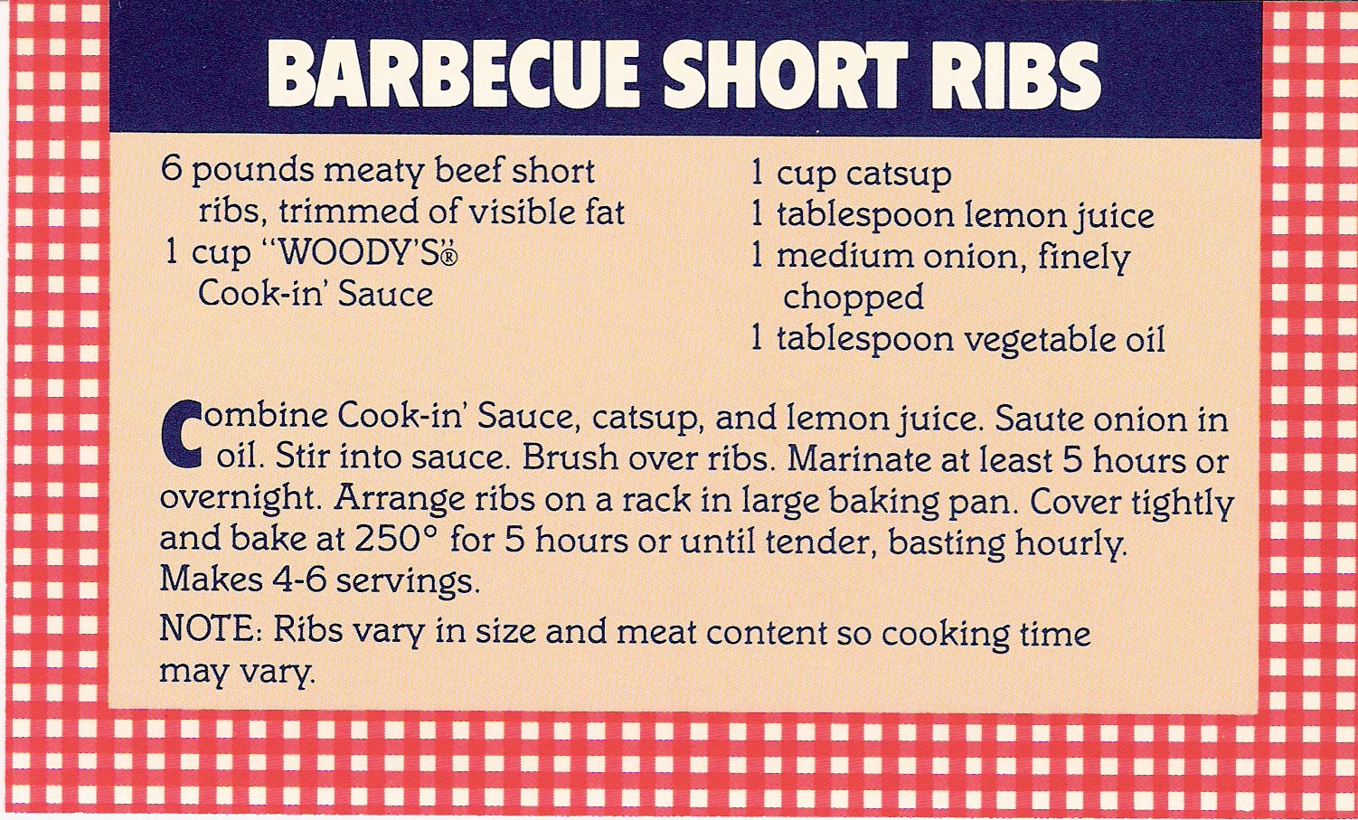 Barbecue Short Ribs Woody's BBQ Pantry