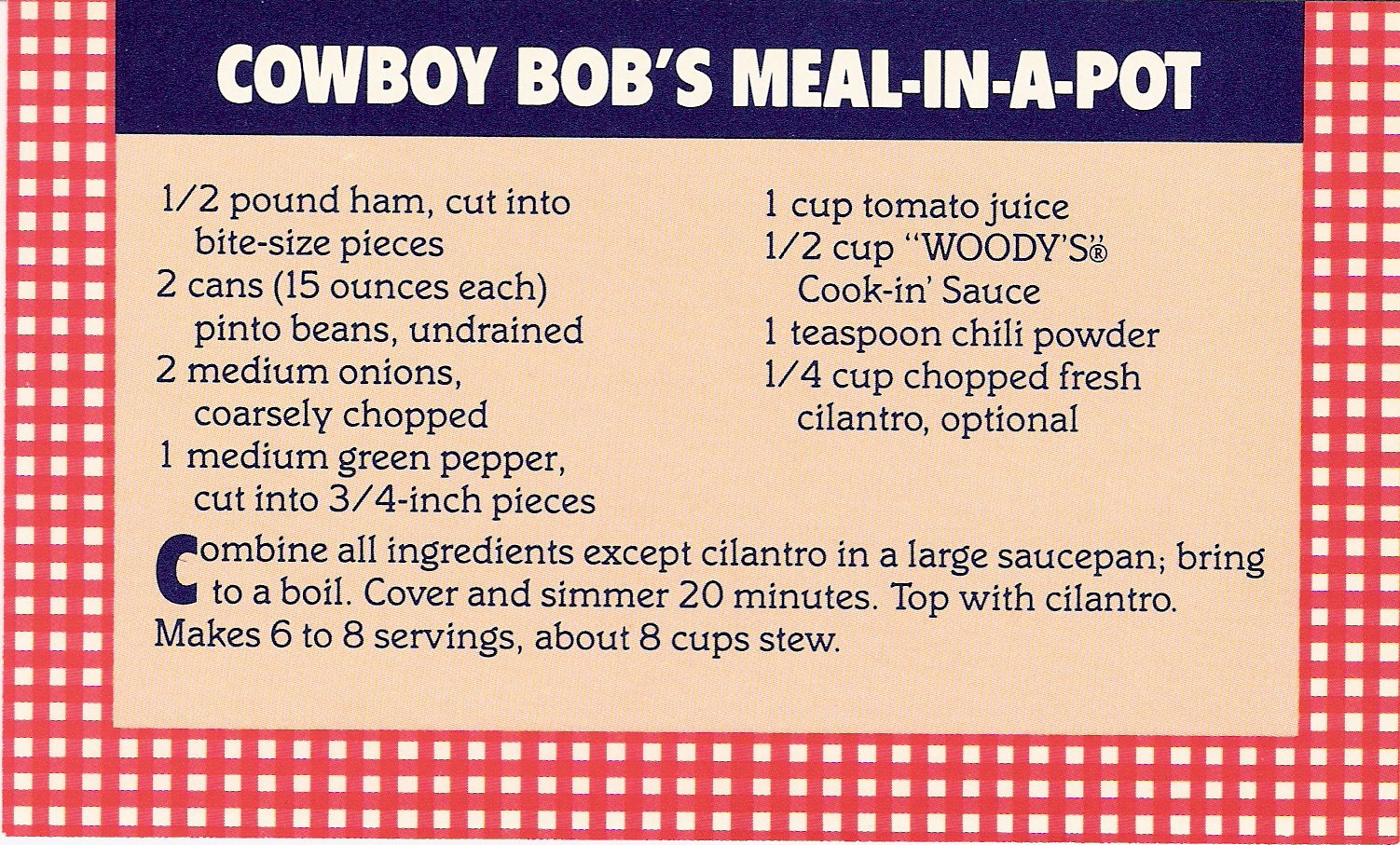 Cowboy Bob's MealinaPot Woody's BBQ Pantry